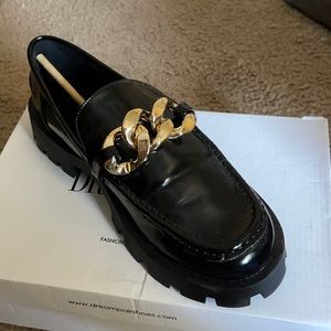 Black Gold Chain Accent Loafer